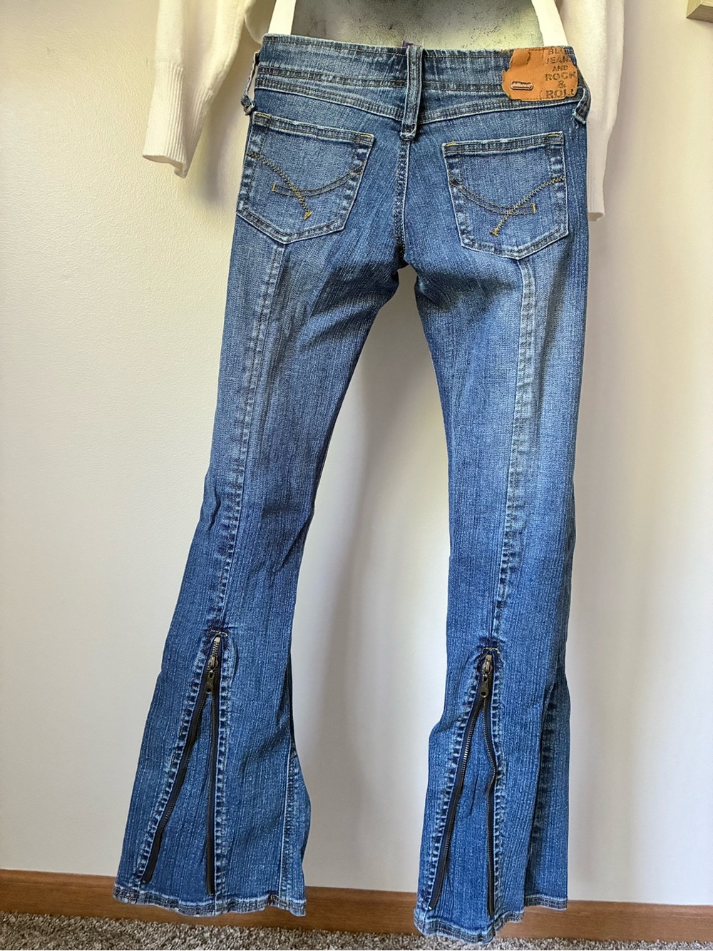 Dollhouse Medium Blue Zip-Slit Flare Jeans